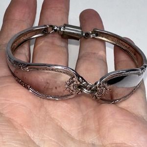 Flatware Remembrance Bracelet Magnet Clasp Rogers Silverplate Flower 7"